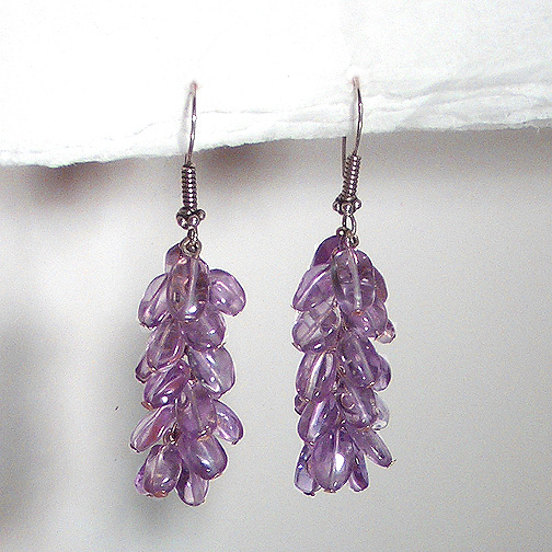 Amethyst Cluster Earrings